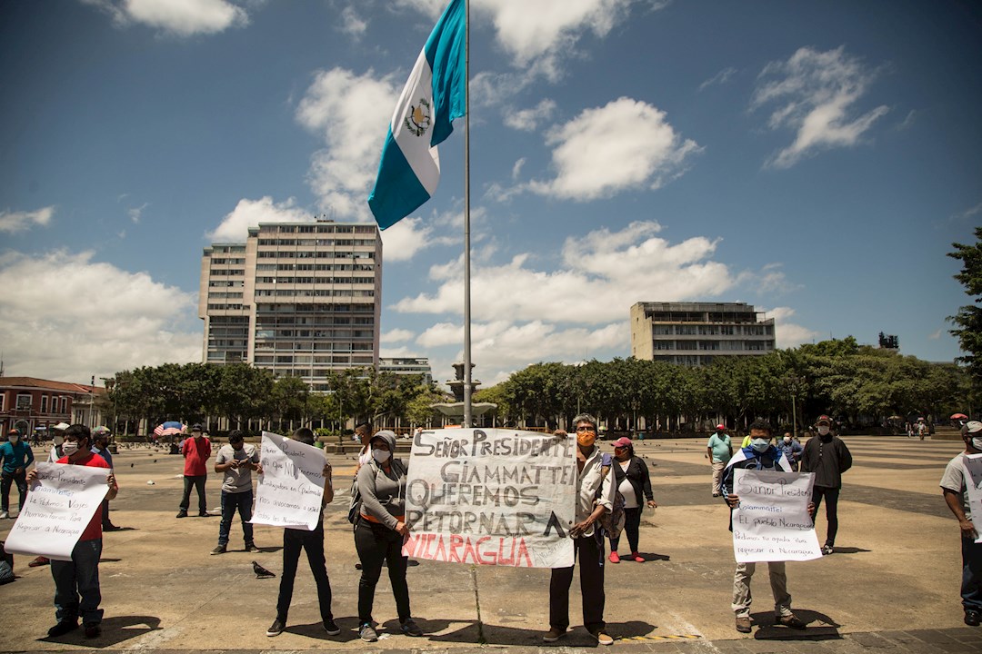 Nicaragüenses varados en Guatemala