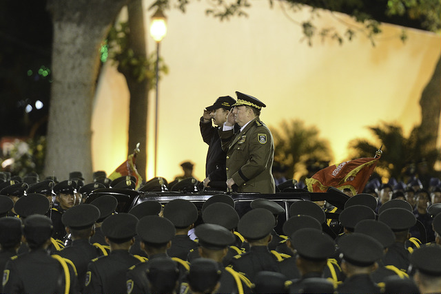 El comandante Daniel Ortega y el jefe del Ejército Julio César Avilés en un acto oficial en Managua. Carlos Herrera