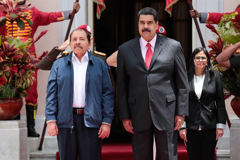 Ortega llegó la semana pasada a Caracas para participar en la XIV Cumbre de la Alternativa Bolivariana para los Pueblos de América (ALBA). Presidencia Venezuela/EFE.