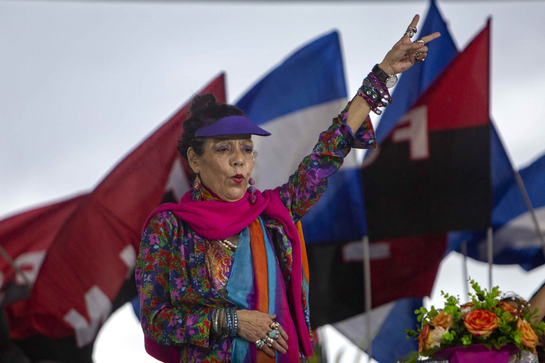 Rosario Murillo, Nicaragua’s first lady, vice-president, and the only government spokesperson and coordinator. Photo: Jorge Torres, EFE / Confidencial