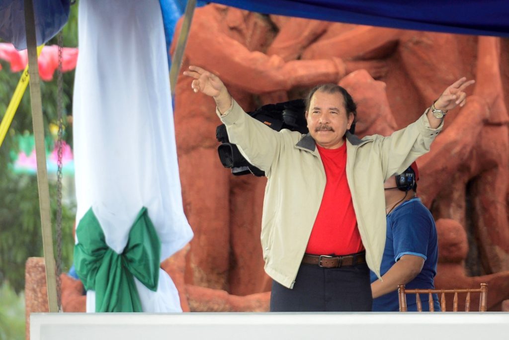 Daniel Ortega en un acto oficial durante la celebración del Repliegue. Carlos Herrera/Confidencial.
