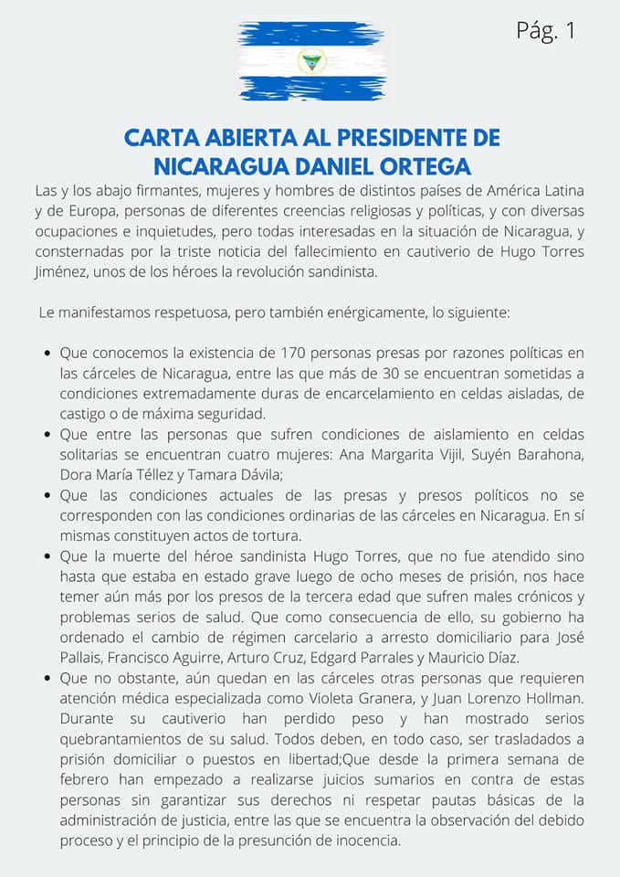 exigen la liberación de los presos políticos