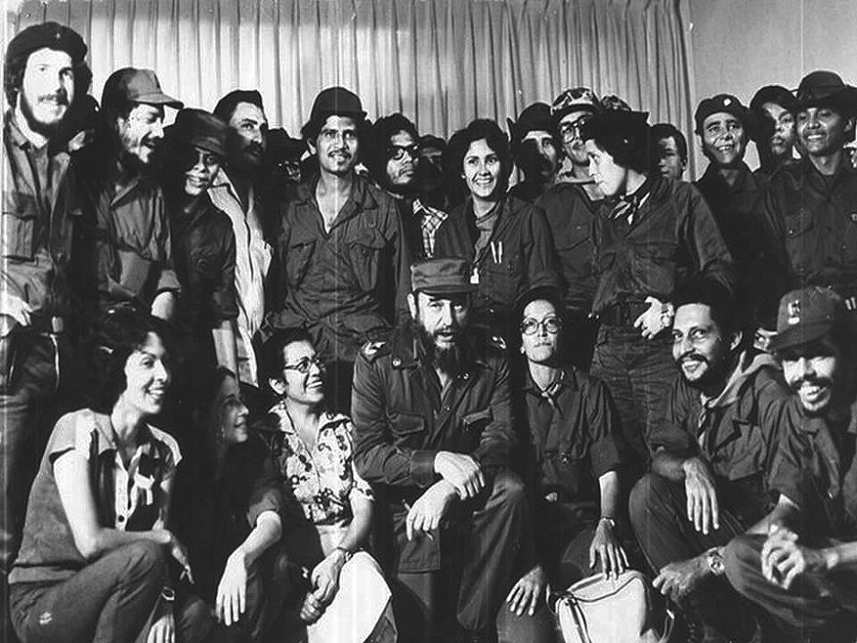 Guerrilleros del FSLN con Fidel Castro