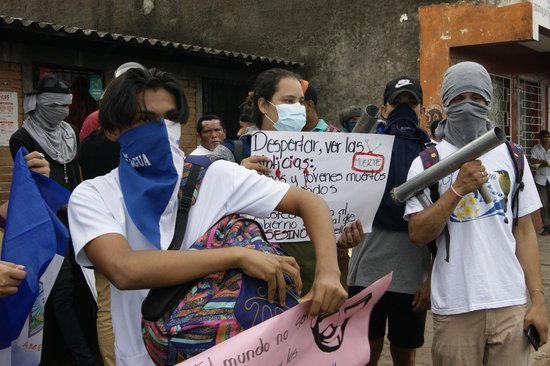 Protesters armed with slogans and mortars