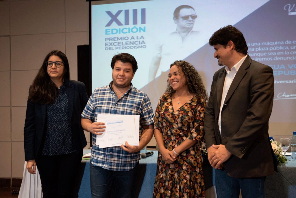 El periodista Wilfredo Miranda ganó las categorías de Derechos Humanos y Gobernanza. Carlos Herrera | Confidencial
