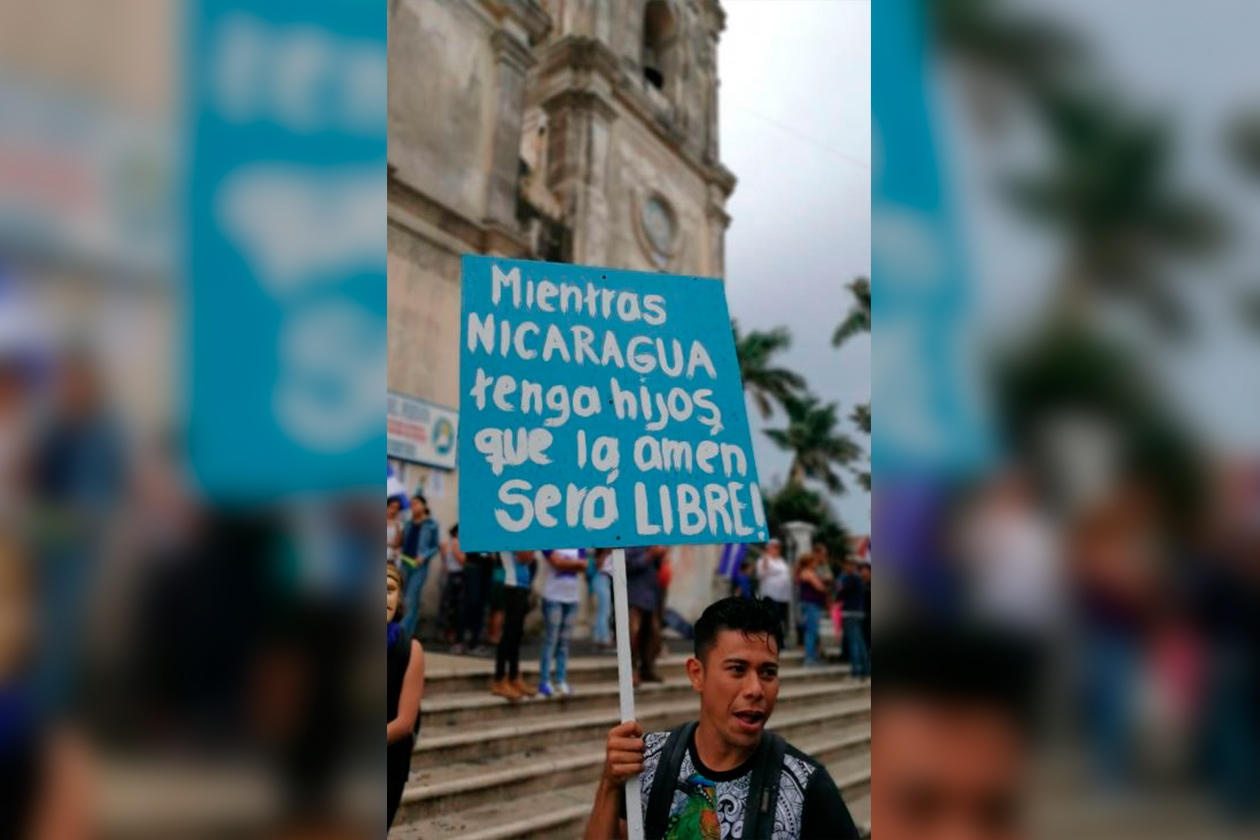 Luis Miguel, together with his two brothers, participated in the protests in Jinotepe. Courtesy photo / Niu